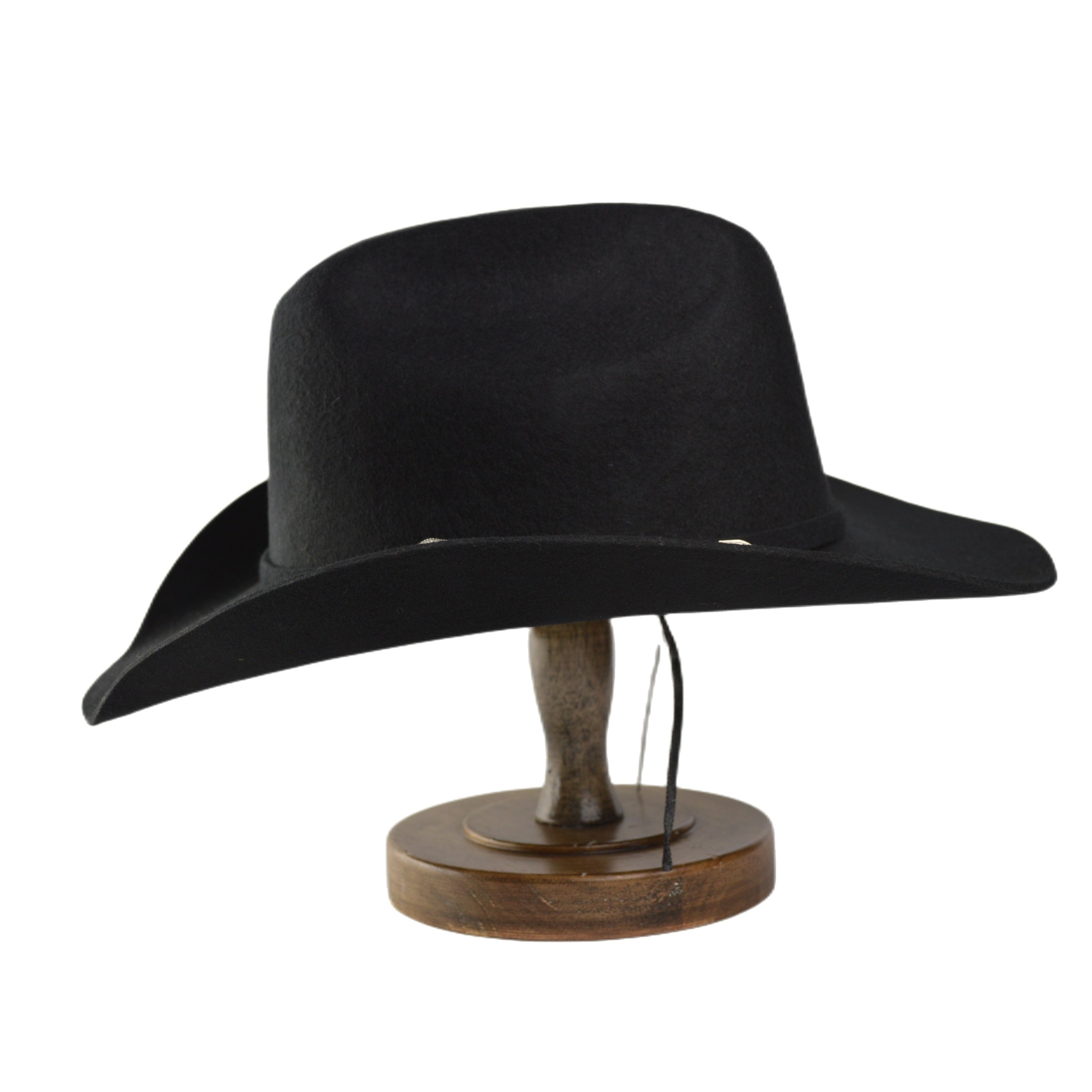 Men's Tweed Cowboy Hat Metal Buckle Wool Retro Knight Hat