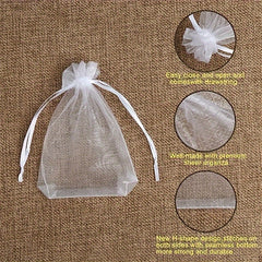 10pcs Transparent Organza Bags Wedding Gift Bags Jewelry Gift Bags