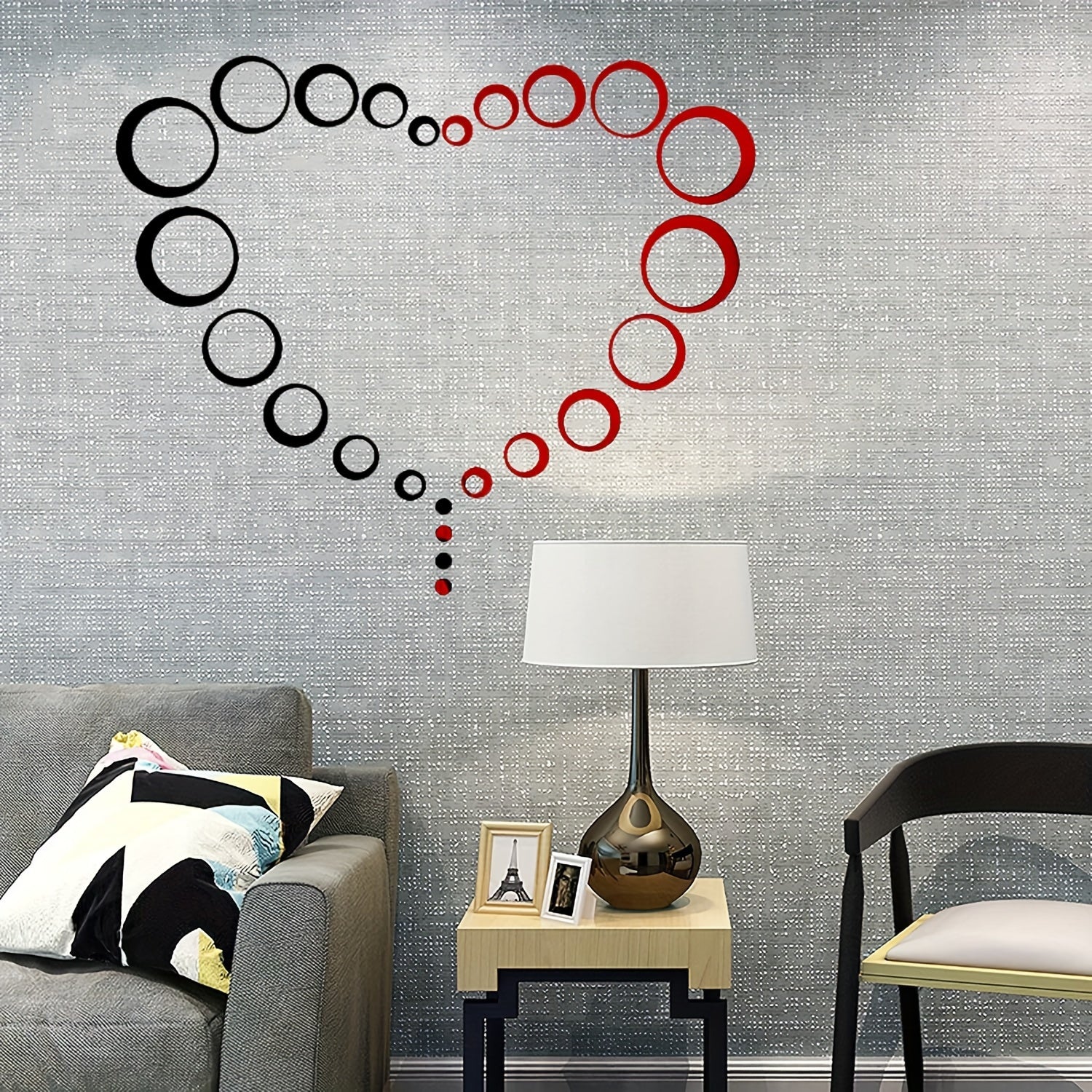 24pcs Acrylic Circular Mirror Wall Stickers - Modern Art Murals