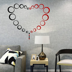24pcs Acrylic Circular Mirror Wall Stickers - Modern Art Murals