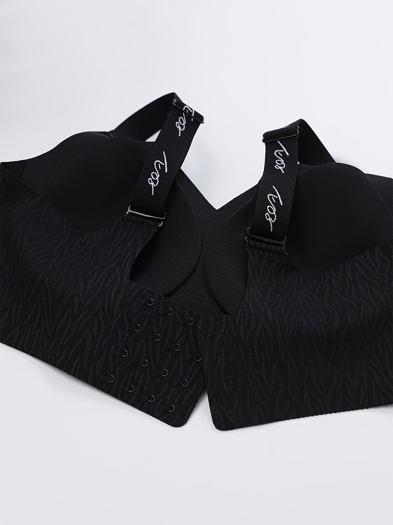 Letter Print Wireless Bra Comfy & Seamless Push Up Bra