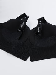 Letter Print Wireless Bra Comfy & Seamless Push Up Bra