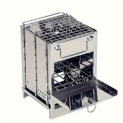 Mini Folding Firewood Stove Outdoor BBQ Grill for Cooking