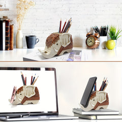 Creative Elephant Pen Holder Phone Holder Resin Ornament Office Stationery
