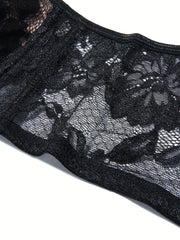 Floral Lace Push Up Padded Bra for Plus Size Women