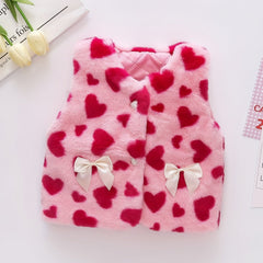 Winter Baby Girl Vest Strawberry Plush Vest Toddler Outerwear