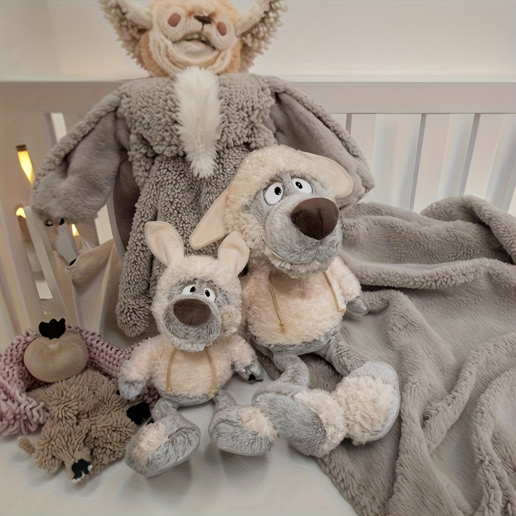 Fierce Wolf Plush with Heart Hood - Grey Wolf & Ear Plush