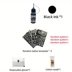 10ml Tattoo Ink 6 Tattoo Templates Waterproof Tattoo Paste Set