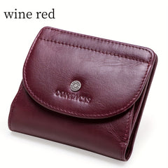 Women's Leather Coin Pocket Wallet Compact Organizer for Cards Phone Minimalist