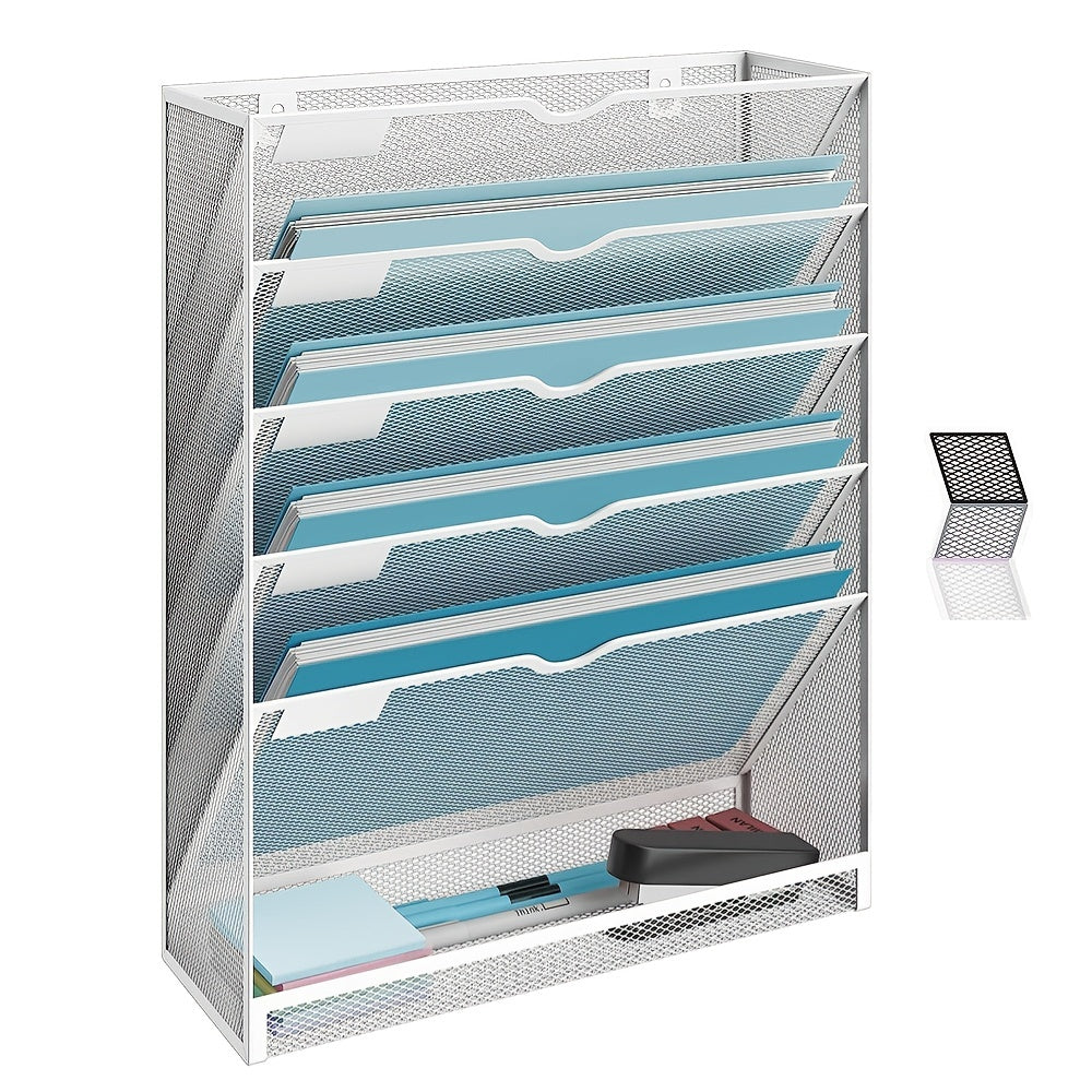 5-Layer Wall-Mounted File Rack Mail Rack Organizer