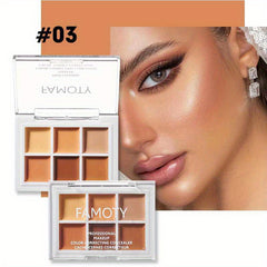 6-Color Concealer Palette Moisturizing Bronzer Cream Contouring