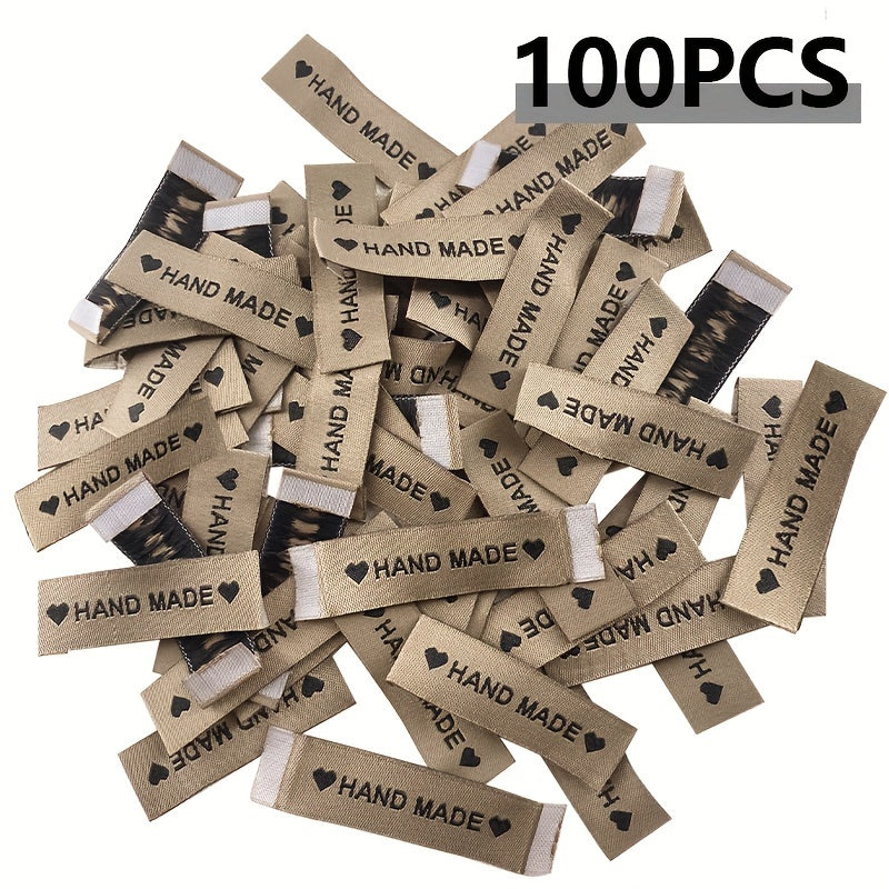 100/300 Personalized With Love Woven Sewing Labels Embroidered Label Tags