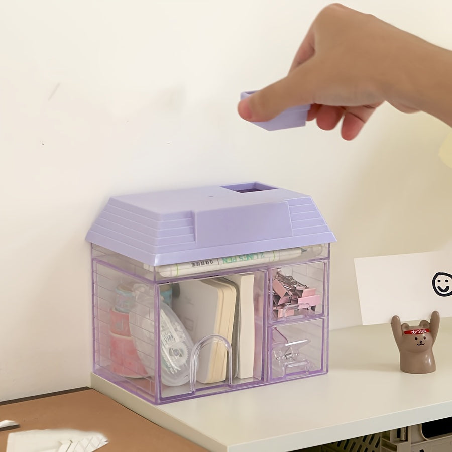 Desktop Transparent Pen Holder Large Capacity Pen Box