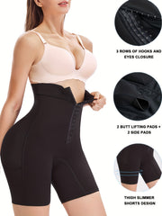 SCARBORO Padded Shaping Shorts Tummy Control Butt Lifting Hook & Loop Shorts