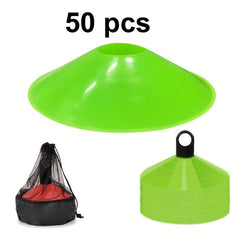50pcs Soccer Cones w/ Carry Bag & Holder for Sports Training Practice