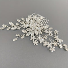 Crystal Faux Pearl Beads Hair Comb Head Jewelry Hair Accessories