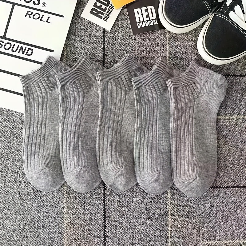 5 Pairs Women's Solid Comfy & Breathable All match Socks