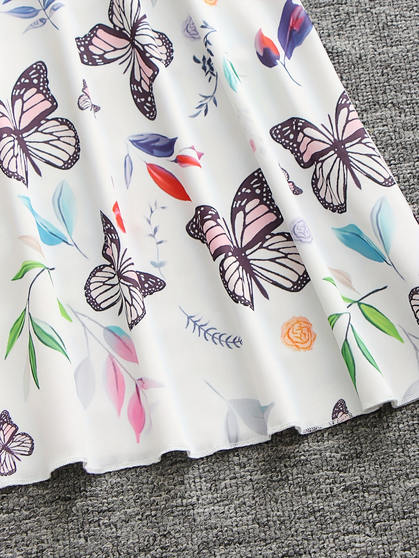 Girls Butterfly Graphic Sleeveless Dress For Summer