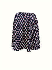 Mushroom Print A-line Maxi Skirt with Pockets
