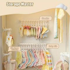 Wall Mounted Wardrobe Hanging Rod Storage Rack For Adjustable Storage