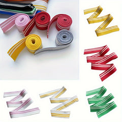 Pure Cotton Striped Collar V-neck Cuff Knit Elastic Collar Thread Fabric