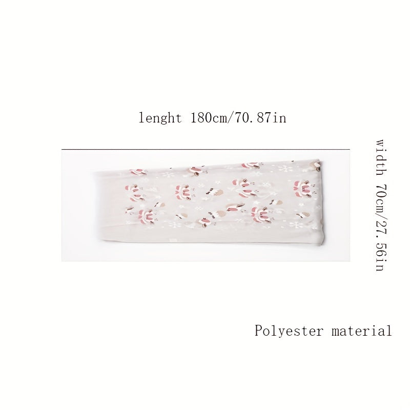 Bird Snowflake Print Scarf Warm Long Shawl for Women