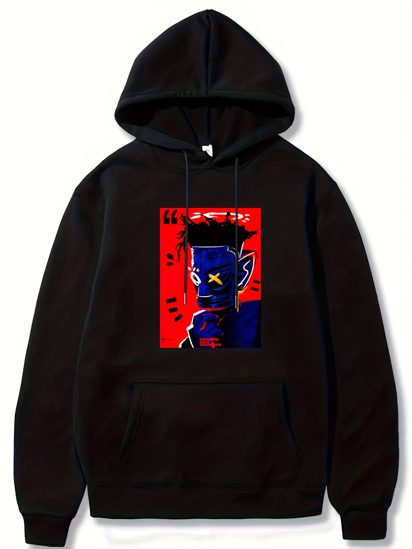 Graffiti Pattern Men's Hoodie with Kangaroo Pocket for Fall Winter
