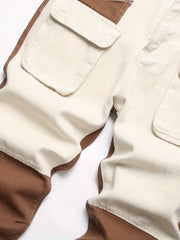 Patchwork Block Jeans Mens Casual Street Style Denim Pants