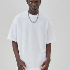 Men's Cotton Oversized Short Sleeves Plain T Shirt Comfortable Loose Casual Top