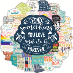 50pcs Motivational Waterproof Vinyl Decals For Laptops & Water Bottles