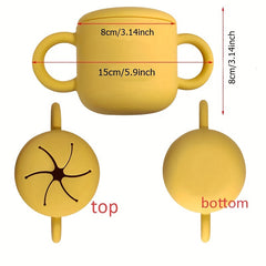 Silicone Spill-Proof Snack Cup for Toddlers, Kids - Non-Spill Cereal Keeper