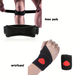 Breathable Knee and Wrist Straps Set for Sports Protection