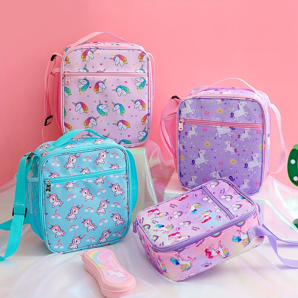 Cartoon Insulated Lunch Bag for Students & Outdoors
