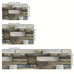 Quick Dry Anti Fatigue Shaggy Wood Print Area Rug, Non Slip Machine Washable