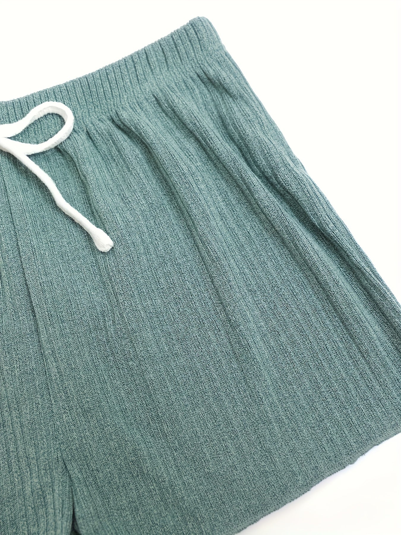 Ribbed Lounge Set Tank Top & Lace Up Shorts Women's Loungewear