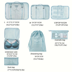 7pcs Luggage Packing Organizer Set Lightweight Toiletry Packing Cubes