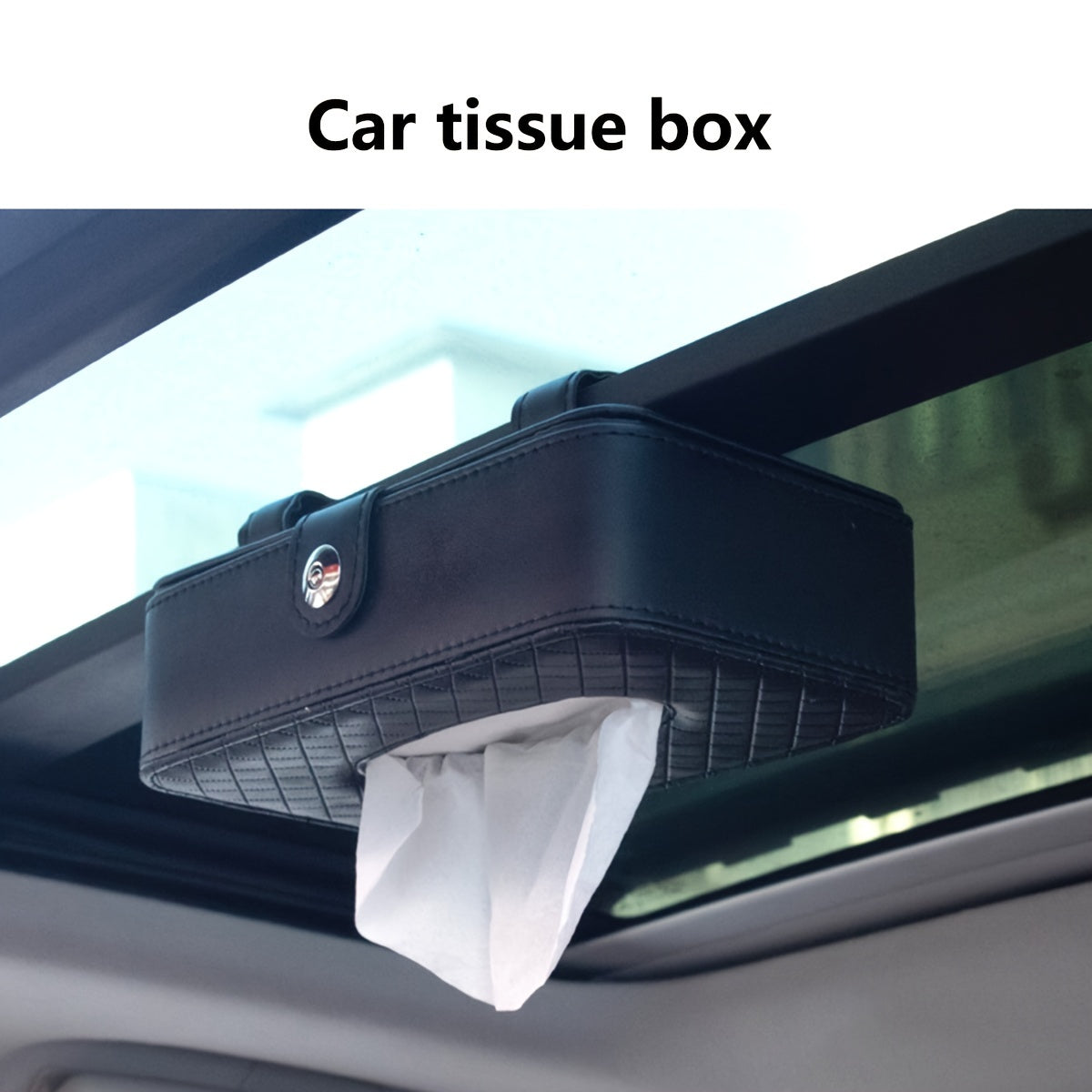 Car Tissue Box PU Leather Sunshield Auto Accessories Car Interior Supplies
