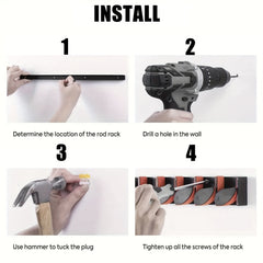 Wall Mounted Fishing Rod Holder for Convenient Storage of Fishing Gear