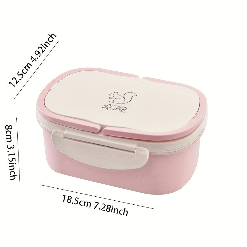 Leakproof Wheat Straw Lunch Box Double Compartment with Lid