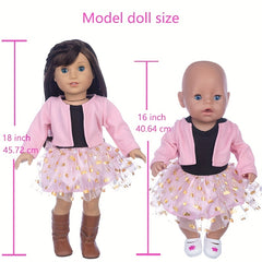 Pink Coat and Dress Set for 40 64 45 Dolls - Fashionable Ladylike Outfit