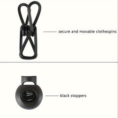 Adjustable Portable Travel Clothesline with 12 Clips