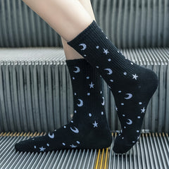 Star Print Mid Tube Socks Women's Stockings