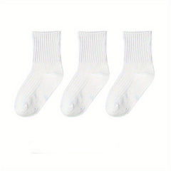 3 Pairs Boys Casual Short Crew Socks for Kids