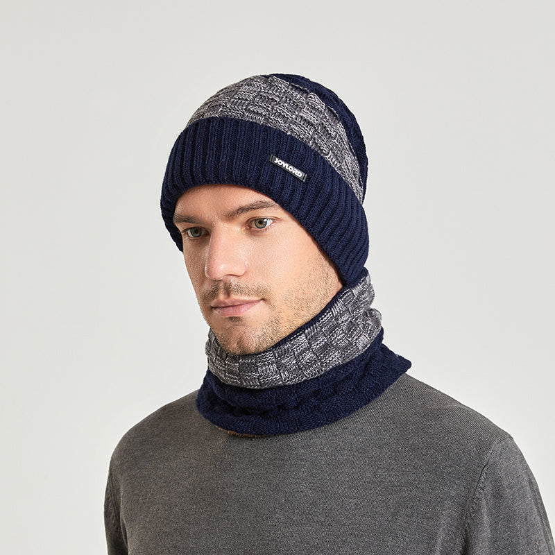 Knitting Beanie Scarf Set Winter Wool Cap Hat Collar Women Men's Ear Muffs