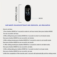 LED Kids Bracelet Watch Night Light Touch Screen Sports Electronic Watch