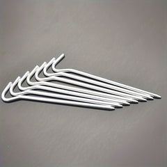 10pcs Aluminum Tent Pegs w/ 2m Rope, Storage Bag - Camp Garden Stake