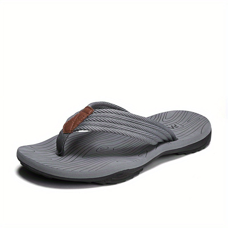 Men's Striped Flip Flops Arch Support Lightweight Beach Sandals