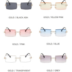 Gradient Square Rimless Sunglasses for Women