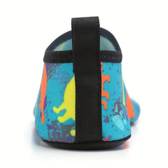 Kids Dinosaur Print Water Shoes, Quick Drying Aqua Shoes