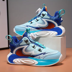 Boy's Rotating Buckle Basketball Shoes Non Slip Sneakers